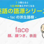 face : 顔、顔つき、表面